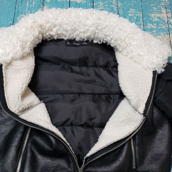 Mixed media puffer/ bomber jacket - Picture 7 of 7